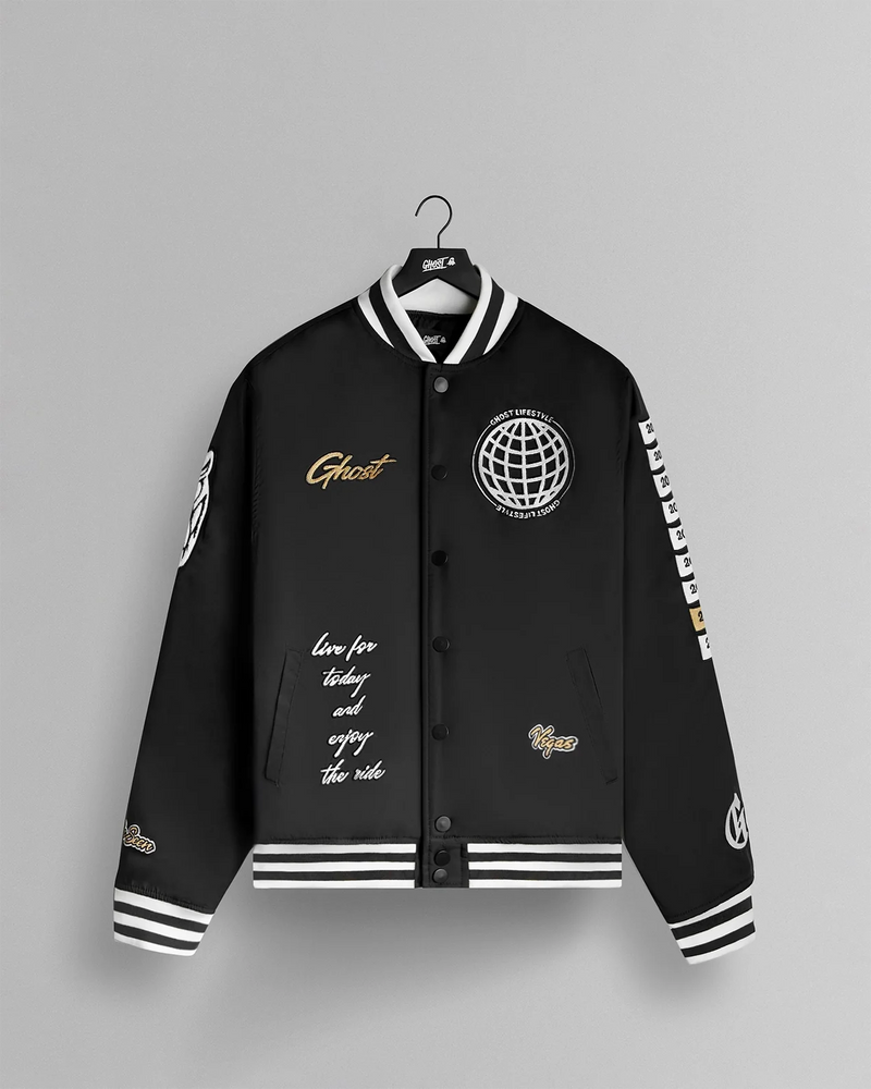 GHOST® CHAMPS VINTAGE BOMBER JACKET | BLACK