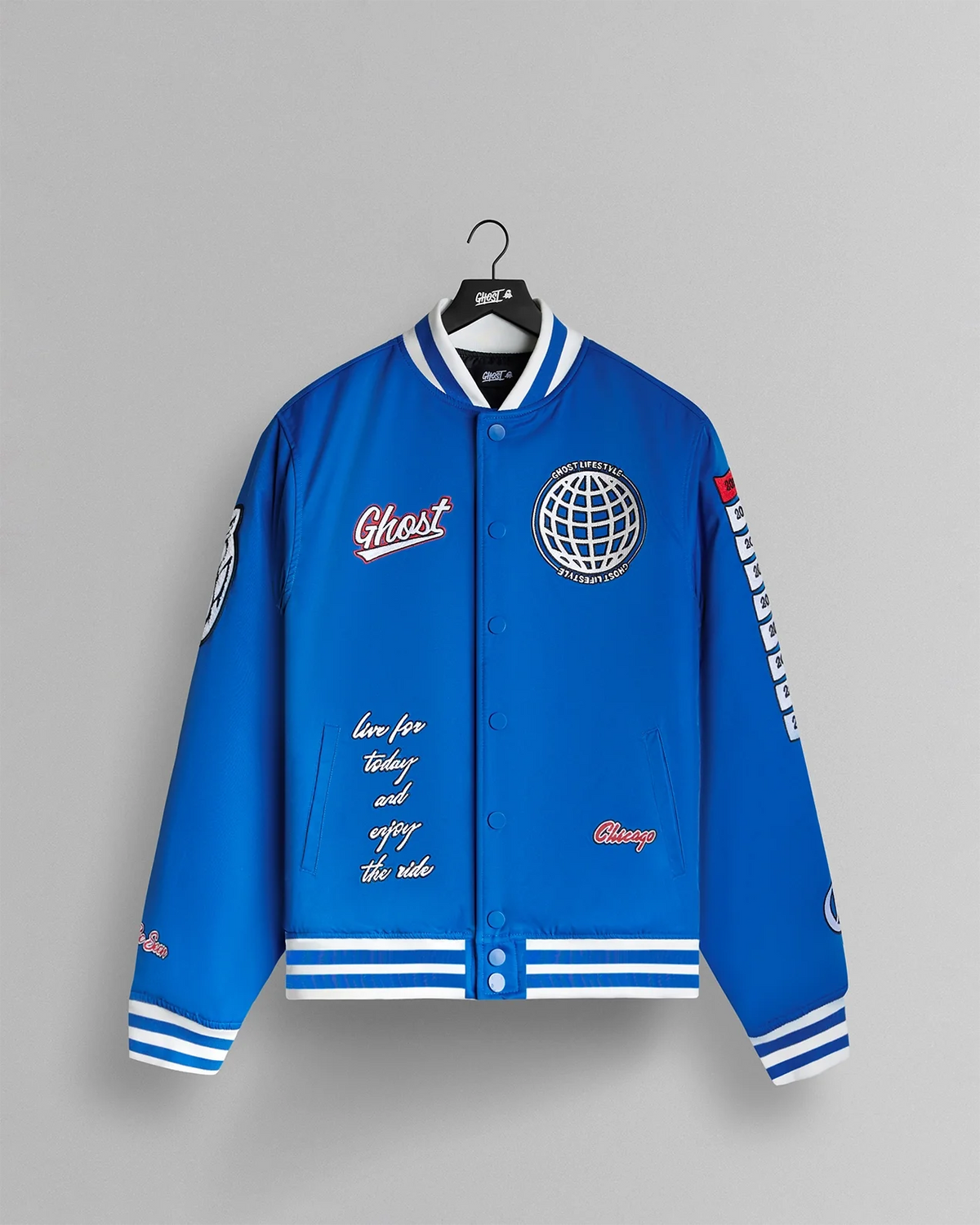 GHOST® CHAMPS VINTAGE BOMBER JACKET | ROYAL