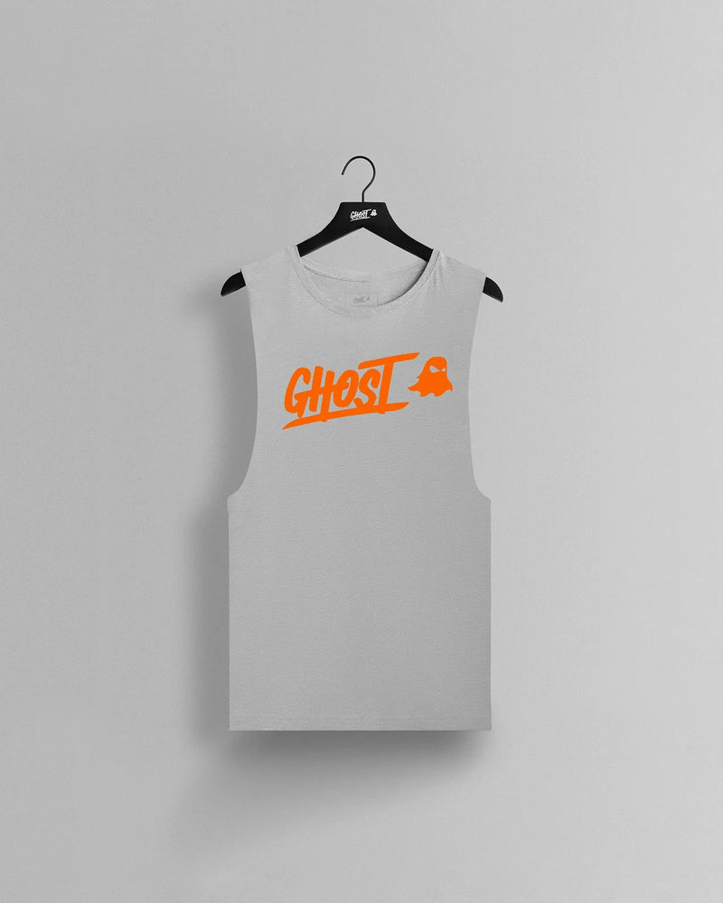 GHOST® CORE LOGO SLEEVELESS TEE | HEATHER GREY